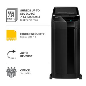 Fellowes AutoMax 550C paper shredder Cross shredding 60 dB 23 cm Black