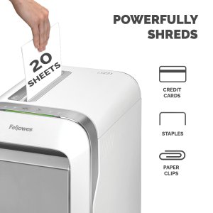 Fellowes LX Series Powershred LX221 paper shredder Micro-cut shredding 65 dB White