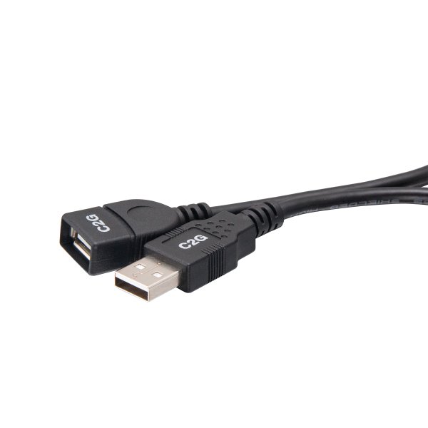 C2G 3.3ft (1m) USB 2.0 A Male to A Female Extension Cable - Black