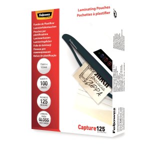 Fellowes Glossy 125 Micron Card Laminating Pouch - 75x105mm