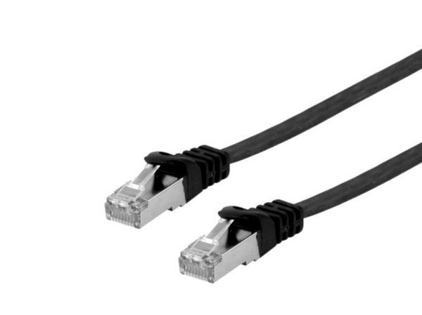 Equip Cat.6A U/FTP Flat Patch Cable, 1.0m, black