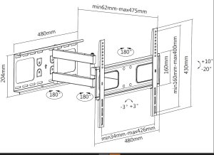 Equip 32"-55” Articulating TV Wall Mount Bracket