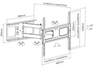 Equip 37"-70” Articulating TV Wall Mount Bracket