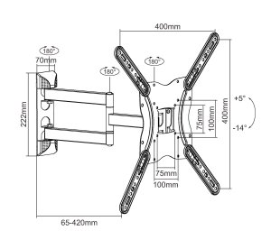 Equip 13"-55" Articulating TV Wall Mount Bracket