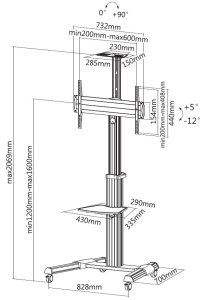 Equip 90° Rotate Single Display TV Cart