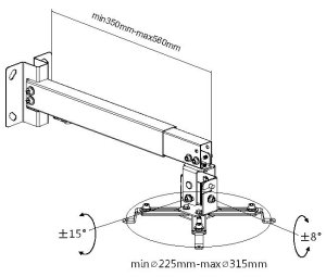 Equip Projector Ceiling Wall Mount Bracket, Black