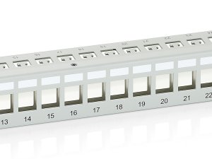 Equip 24-Port Keystone Cat.6 Shielded Patch Panel, Light Grey