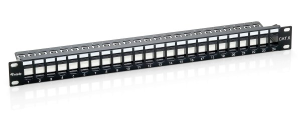 Equip 24-Port Keystone Cat.6 Unshielded Patch Panel, Black