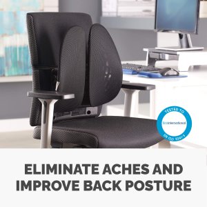 Fellowes Back Support for Office Chair - Back Angel Office Chair Back Support with 7 Height Adjustments - H37.94 x W43.97 x D13.97cm