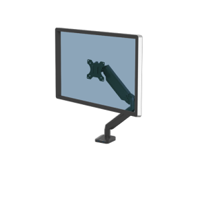 Fellowes Platinum Series Monitor Arm - Monitor Mount for 8KG 32 Inch Screens - Adjustable Monitor Desk Mount - Tilt 45° Pan 180° Swivel 360° Rotation 360°, VESA 75 x 75/100 x 100 - Black