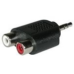 C2G Stereo/Dual RCA Adapter 2x RCA FM 3.5mm Stereo M Black