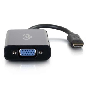 C2G 80504 video cable adapter 0.2 m Mini-HDMI VGA (D-Sub) Black