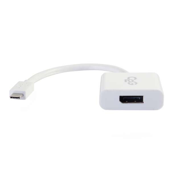 C2G USB C to DisplayPort Adapter Converter - USB Type C to DisplayPort White