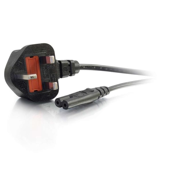 C2G 1m UK Non-Polarised Power Cord (BS 1363 to IEC 60320 C7)