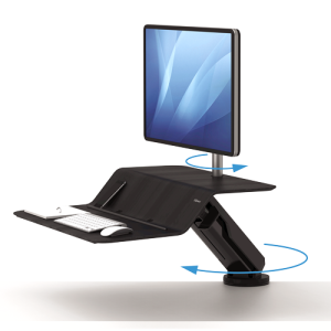 Fellowes Lotus RT Sit-Stand Workstation – Single Black