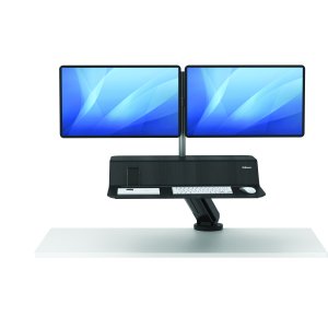 Fellowes Lotus RT Sit-Stand Workstation – Dual Black