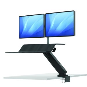 Fellowes Lotus RT Sit-Stand Workstation – Dual Black