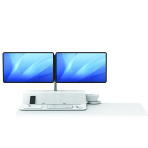 Fellowes Lotus RT Sit-Stand Workstation – Dual White