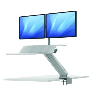 Fellowes Lotus RT Sit-Stand Workstation – Dual White