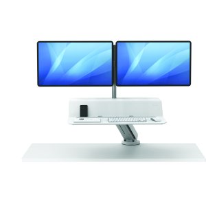 Fellowes Lotus RT Sit-Stand Workstation – Dual White