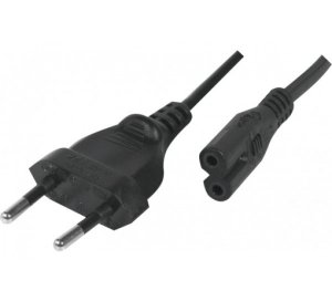 AC Power cord 2P, Black, 1.8 m