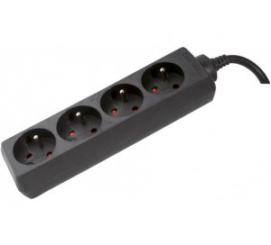 Dexlan 808544 power extension 4 m 4 AC outlet(s) Indoor Black