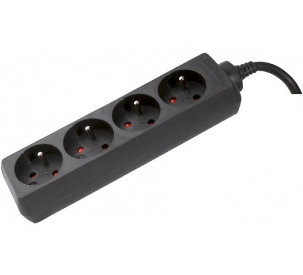 Dexlan 808544 power extension 4 m 4 AC outlet(s) Indoor Black