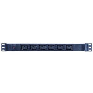 19" - 6 WAYS - IEC C19 PDU W/LED POWER - 1U