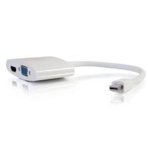 C2G 20cm Mini DisplayPort to HDMI or VGA Adapter Converter 4K UHD - White