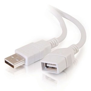 C2G 2m USB 2.0 A Male to A Female Extension Cable - White