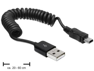 DeLOCK USB 2.0/USB mini 0.6m USB cable USB A Mini-USB A Black