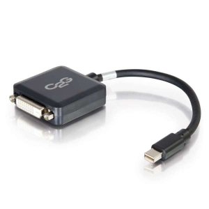 C2G 20cm Mini DisplayPort to DVI Adapter - Thunderbolt to Single Link DVI-D Converter M/F - Black