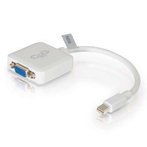 C2G 20cm Mini DisplayPort to VGA Adapter - Thunderbolt to VGA Converter M/F - White