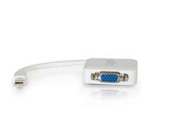 C2G 20cm Mini DisplayPort to VGA Adapter - Thunderbolt to VGA Converter M/F - White