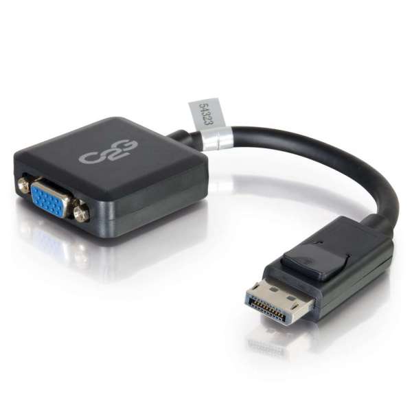 C2G 20cm DisplayPort to VGA Adapter Converter - DP Male to VGA Female - Black