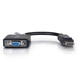 C2G 20cm DisplayPort to VGA Adapter Converter - DP Male to VGA Female - Black