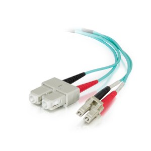 C2G 15m LC-LC 10Gb 50/125 OM3 Duplex Multimode PVC Fibre Optic Cable (LSZH) - Aqua