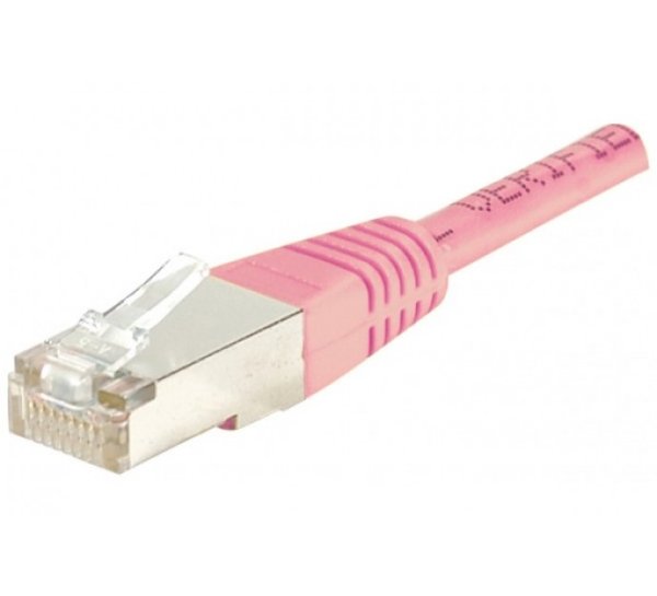 Cat5e RJ45 Patch cable F/UTP pink, 0.3 m