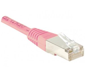 Cat5e RJ45 Patch cable F/UTP pink, 0.15 m