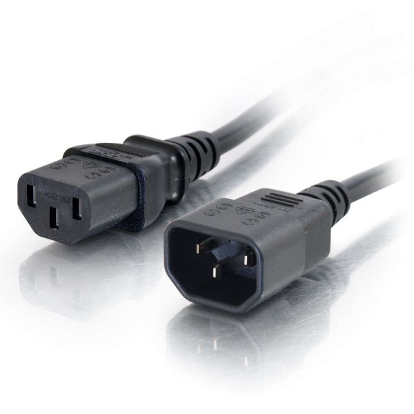 C2G 1m 18 AWG Computer Power Extension Cord (IEC320C13 to IEC320C14)