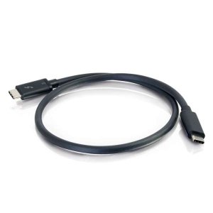 C2G 0.5m Thunderbolt 3 Cable (40Gbps) – Thunderbolt Cable – 4K support – Black