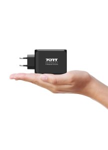 Port Designs 900107-EU mobile device charger Netbook, Laptop, Smartphone, Tablet Black AC Fast charging Indoor