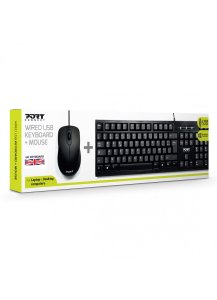 Port Designs 900900-UK keyboard Mouse included Universal USB QWERTY UK English Black