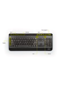 Port Designs 900901 keyboard Mouse included Office RF Wireless AZERTY French Black