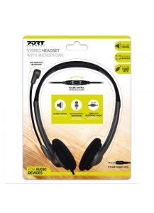 Port Designs 901603 headphones/headset Wired Head-band Office/Call center Black