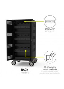 Port Designs 901974 portable device management cart/cabinet Portable device management cabinet Black