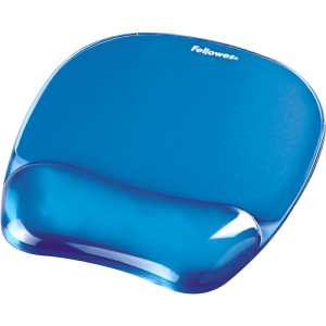 Fellowes Mouse Mat Wrist Support - Crystals Gel Mouse Pad with Non Slip Rubber Base - Ergonomic Mouse Mat for Computer, Laptop, Home Office Use - Compatible with Laser and Optical Mice - Blue