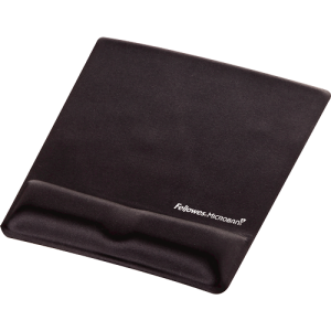 Fellowes Mouse Mat Wrist Support - Health-V Mouse Pad with Antibacterial Protection - Ergonomic Mouse Mat for Computer, Laptop, Home Office Use - Black