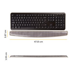 Fellowes Keyboard Wrist Rest - Photo Gel Wrist Rest with Non Skid Rubber Base & Antibacterial Protection - Ergonomic Wrist Support for Computer, Laptop, Home Office Use - Chevron