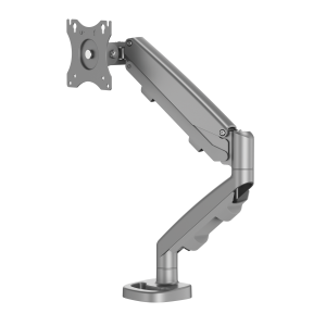 Fellowes Eppa Single Monitor Arm - Monitor Mount for 8KG 40 inch Screens - Ergonomic Adjustable Monitor Arm Desk Mount - Tilt 90° Swivel 360° Rotation 360°, VESA 75 x 75/100 x 100 - Silver